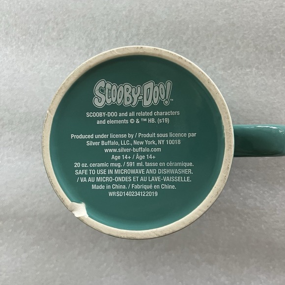 SCOOBY DOO & THE GANG TEAL BLUE CERAMIC 20 Oz. Coffee Cup Licensed - Picture 4 of 5